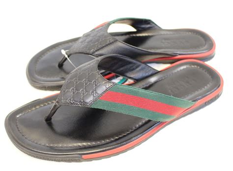 mens black gucci flip flops|gucci flip flops clearance.